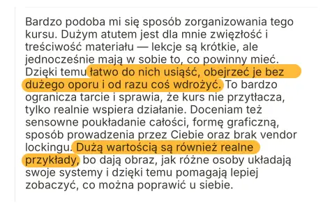 Opinia uczestnika o kursie