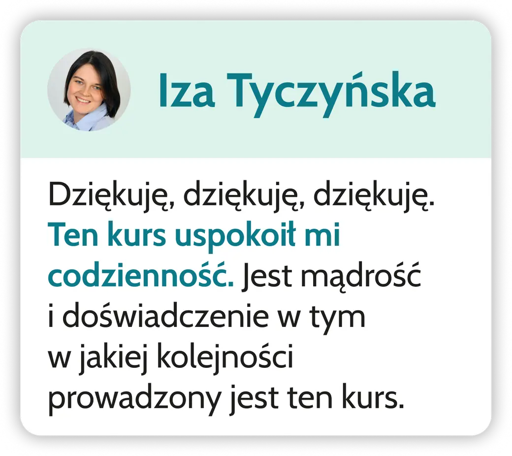 Opinia Izy Tyczyńskiej o kursie Productivity by Heart